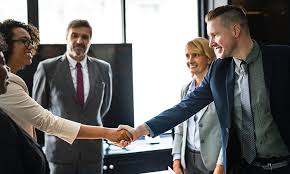 Happy customers with products