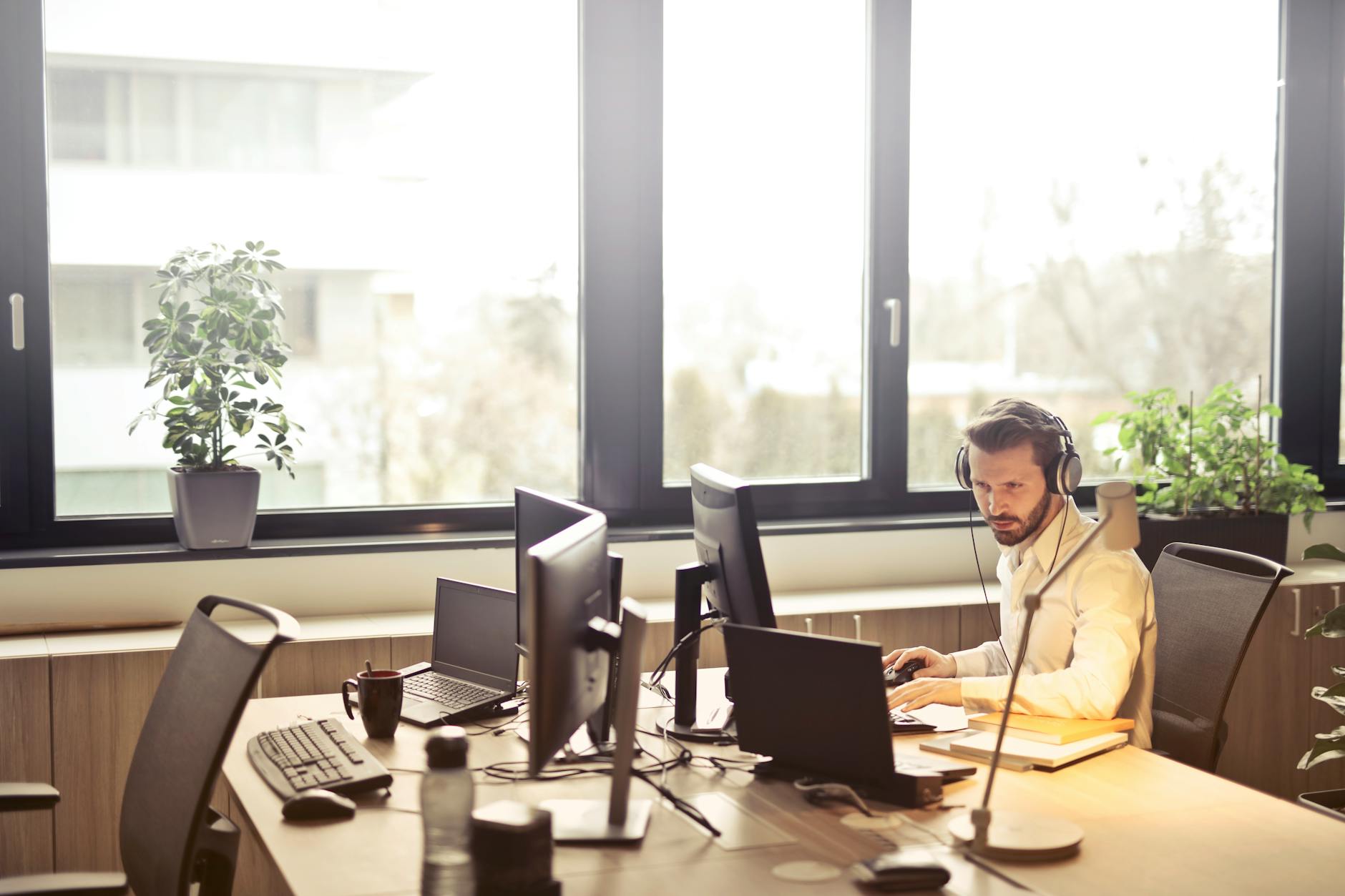 Tyagi customer support visuals with headset and laptop