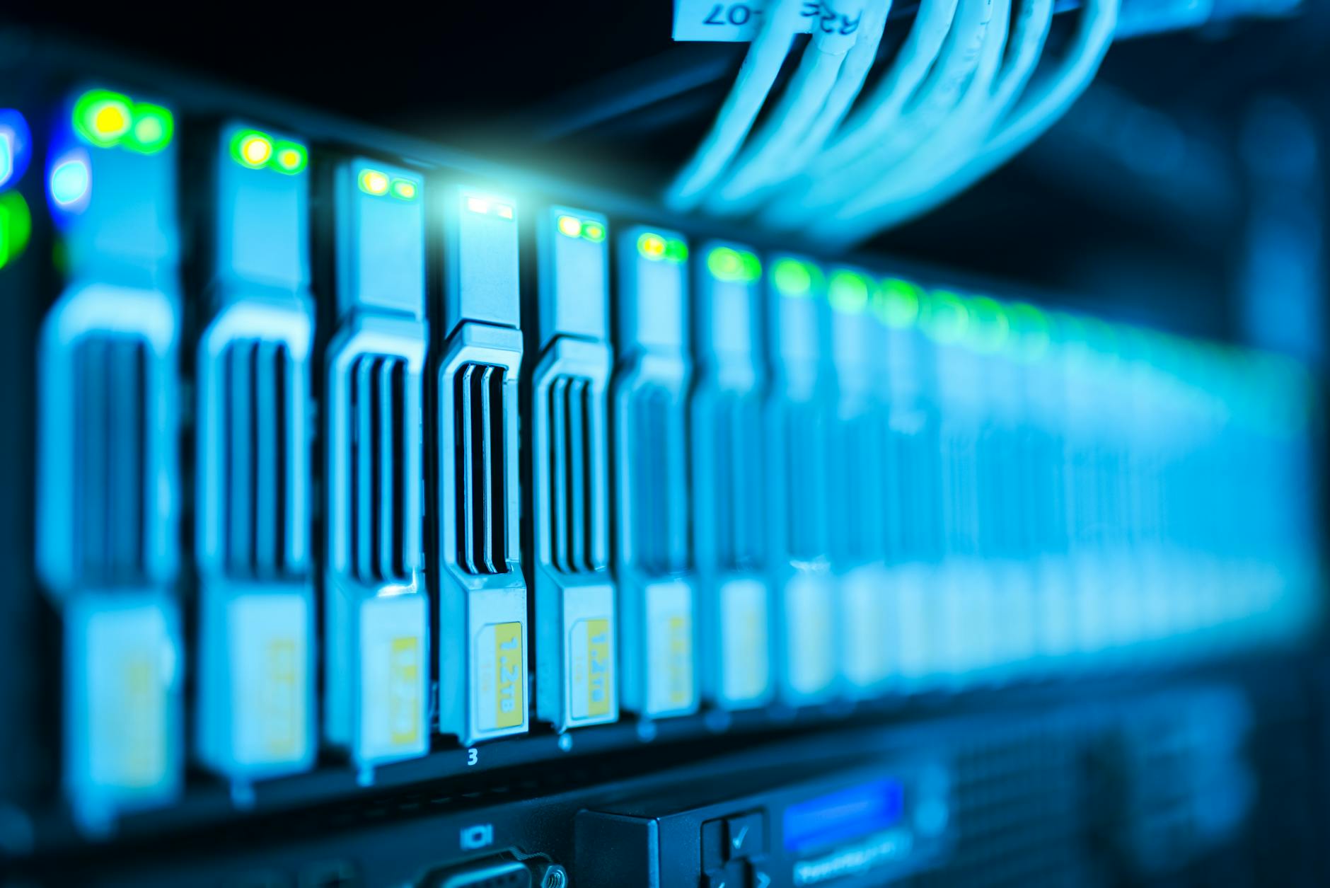 Data center racks showcasing reliability